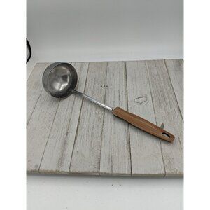 Ekco Kitchen Ladle Stainless Steel Wood Grain Handle 11" Vintage